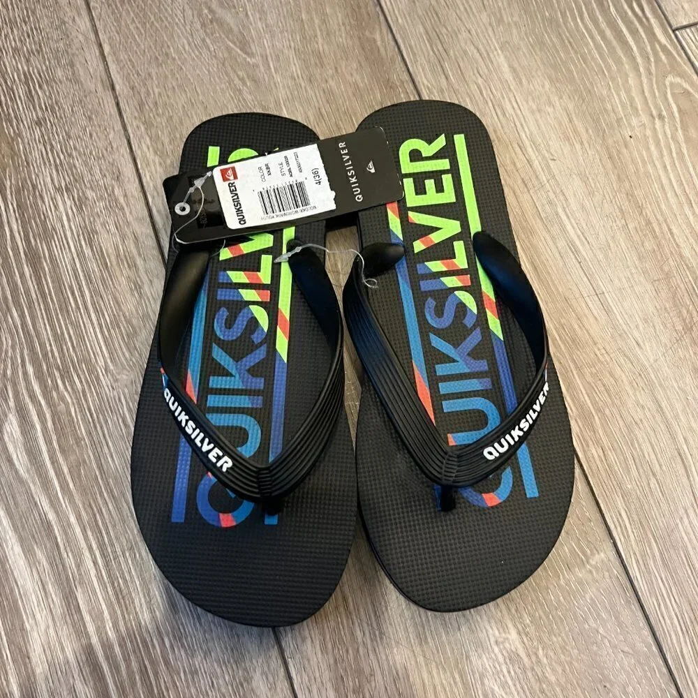 Quiksilver Flip-flops AQBL100039 Black Size 4 (36) Brand New